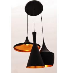 Lampadario a sospensione stile industriale Foggi W3 Nero