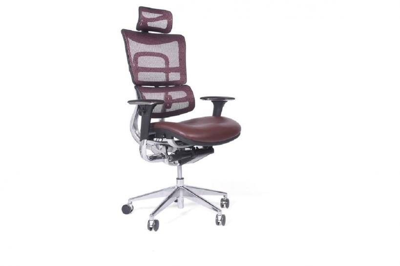 Poltrona ergonomica da ufficio 801 in pelle colore Prugna Poltrona ergonomica da ufficio 801 in pelle colore Prugna