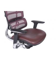 Poltrona ergonomica da ufficio 801 in pelle colore Prugna