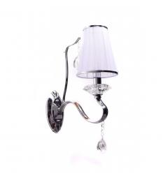 Applique lampada da parete da muro moderno classico cromato con cristalli per interni con 1 braccio colore Bianco Finezzia