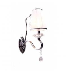 Applique lampada da parete da muro moderno classico cromato con cristalli per interni con 1 braccio colore Bianco Finezzia