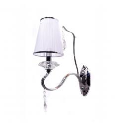 Applique lampada da parete da muro moderno classico cromato con cristalli per interni con 1 braccio colore Bianco Finezzia