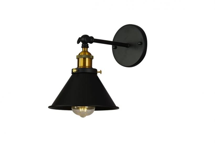 Applique lampada da parete da muro Stile Industriale vintage in metallo colore nero GUBI W1