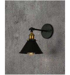Applique lampada da parete da muro Stile Industriale vintage in metallo colore nero GUBI W1