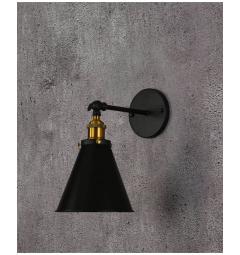 Applique lampada da parete da muro Stile Industriale vintage in metallo colore nero RUBI W1