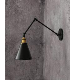 Applique lampada da parete da muro Stile Industriale vintage con angolo di inclinazione regolabile in metallo colore nero RUBI W