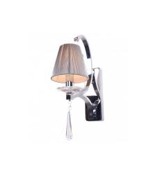 Applique lampada da parete da muro stile classico in metallo, tessuto e cristallo con un punto luce Venisia W1 colore Argento