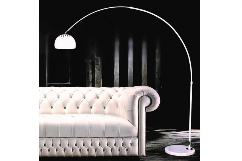 Lampada di design ad arco da terra raffinata ed elegante colore bianco