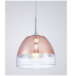 Lampada a sospensione di design in vetro colore oro rosa e trasparente ARTENI
