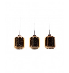 Lampada moderno di design a sospensione in 3 sfere a vetro colore Oro Alacosmo 