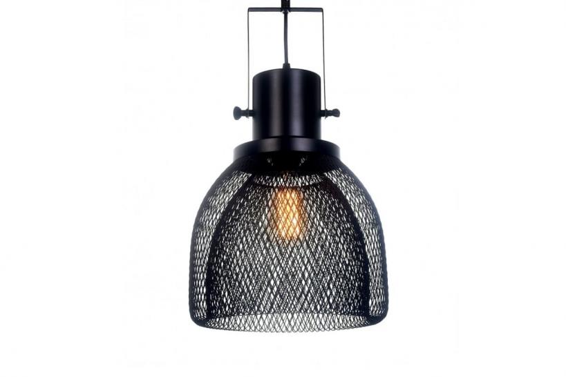 Lampada a sospensione in stile industriale vintage gabbia di metallo colore nero FRATTON