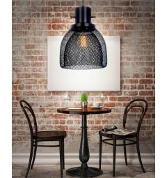 Lampada a sospensione in stile industriale vintage gabbia di metallo colore nero FRATTON