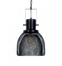 Lampada a sospensione in stile industriale vintage gabbia di metallo colore nero FRATTON