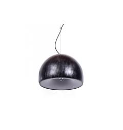 Lampada a sospensione design moderno, paralume in plastica e metallo colore nero con grigio BRIO