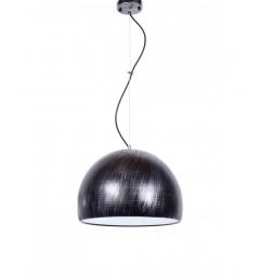 Lampada a sospensione design moderno, paralume in plastica e metallo colore nero con grigio BRIO