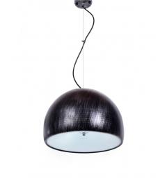 Lampada a sospensione design moderno, paralume in plastica e metallo colore nero con grigio BRIO