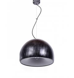 Lampada a sospensione design moderno, paralume in plastica e metallo colore nero con grigio BRIO