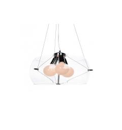 Lampadario moderno a sospensione in vetro trasparente Globo D50