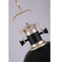 Lampada a sospensione in stile industriale vintage loft di metallo colore nero e ottone lucido BATORE W1