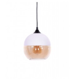 Lampada a sospensione in stile industriale vintage loft in vetro trasparente e metallo colore bianco ALBION
