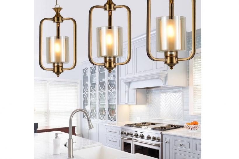 Lampadario a sospensione in stile classico vintage 1 punto luce in vetro e metallo colore ottone ATLANTA W1 Lampadario a sospensione in stile classico vintage 1 punto luce in vetro e metallo colore ottone ATLANTA W1