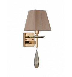 Applique lampada da parete in stile classico di metallo colore oro e cristalli con paralume crema VALENTINA W1