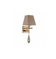 Applique lampada da parete in stile classico di metallo colore oro e cristalli con paralume crema VALENTINA W1