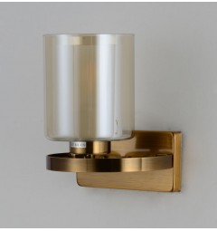Applique lampada da parete in stile industriale vintage di metallo colore ottone con paralume in vetro SANTINI W1