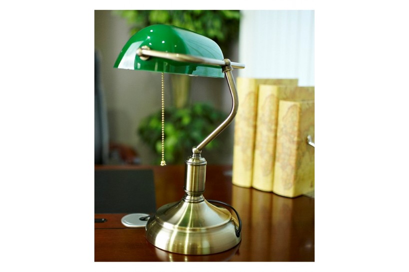 Lampada Da Tavolo Churchill Con Paralume Colore Verde