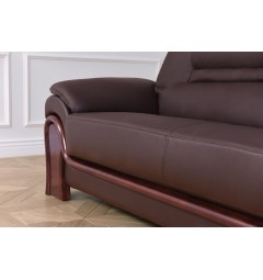 divano da attesa classico in pelle marrone 3 posti