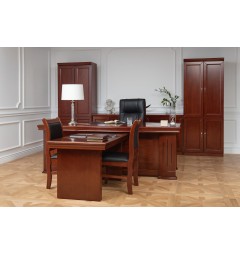 Completo ufficio PRESTIGE B610 in stile classico con scrivania 2 Metri +  Scrivania bassa in aggiunta