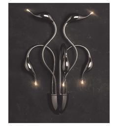 Applique lampada da parete da muro stile moderno di design in metallo colore nero Magica W5