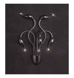 Applique lampada da parete da muro stile moderno di design in metallo colore nero Magica W5