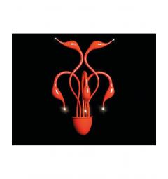 Applique lampada da parete da muro stile moderno di design in metallo colore rosso Magica W5