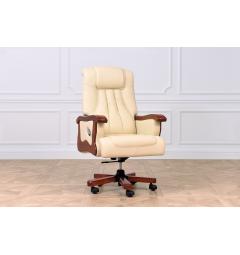 Sedia direzionale ufficio in pelle beige Prestige