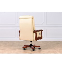 sedie e poltrone per ufficio in vera pelle beige particolare schienale in pelle ecologica