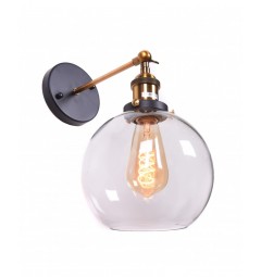 Applique lampada da parete da muro in stile industriale design vintage in vetro a sfera Navarro