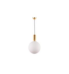 Lampada a sospensione design sfera vetro colore bianco oro ORITO D30 - Arrediorg