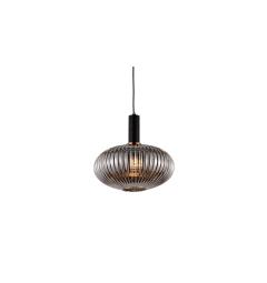 Lampada a sospensione moderno di design a sfera in vetro colore grigio fumo FLORI