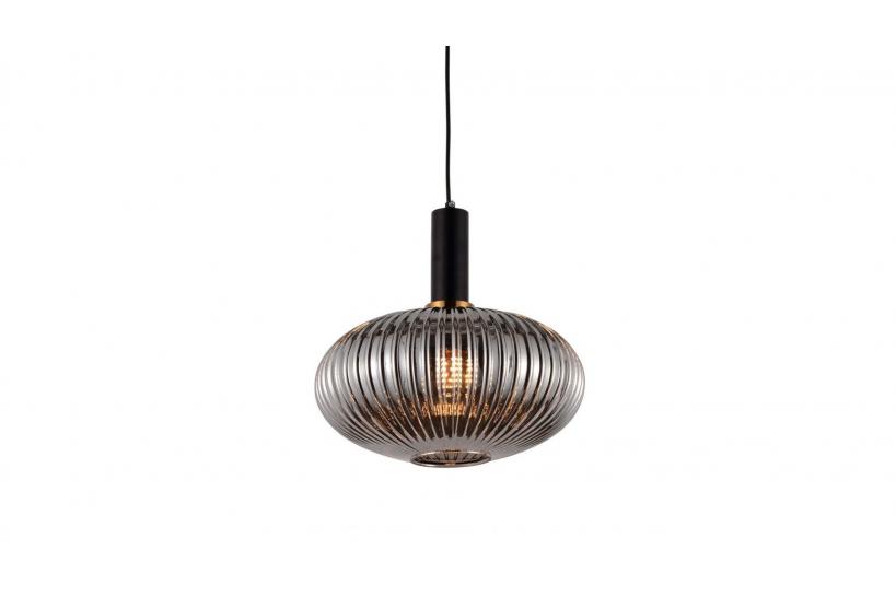 Lampada a sospensione moderno di design a sfera in vetro colore grigio fumo FLORI