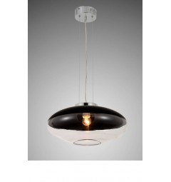 Lampada a sospensione moderno di design in vetro colore nero e trasparente RAVEO D40