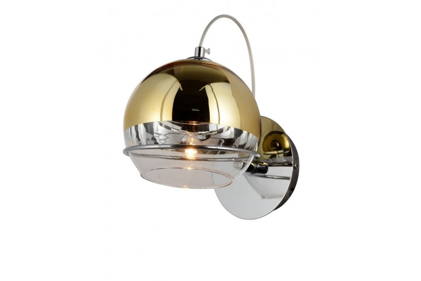 Applique lampada da parete moderno di design con sfera in vetro colore oro VERONI W1