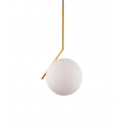 lampada a sospensione moderno di design con sfera in vetro colore bianco sorento d20
