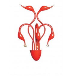 Applique lampada da parete da muro stile moderno di design in metallo colore rosso Magica W5