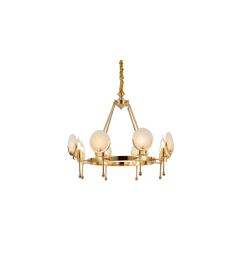 Lampadario a sospensione moderno con cristalli di metallo colore oro MONTEGO W8