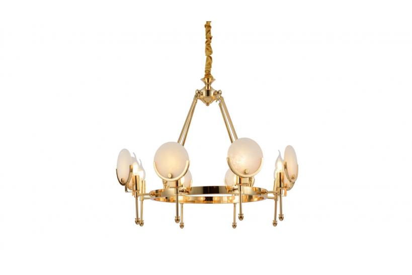 Lampadario a sospensione moderno con cristalli di metallo colore oro MONTEGO W8