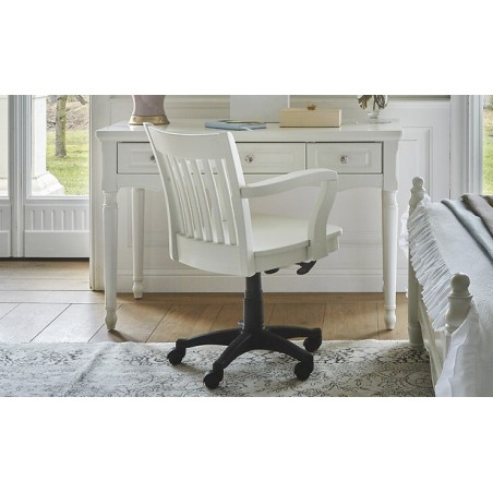 Colore Bianco Lucido e Cromo con Seduta in Stile Mezzadro Flash Furniture Sedia da Scrivania Girevole 