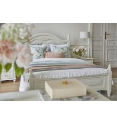 letto stile provenzale 180x200 legno intarsiato bianco