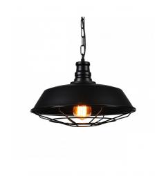 Lampadario vintage in gabbia a sospensione in Stile Industriale colore nero in metallo Arigio D35