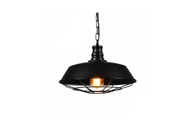 Lampadario vintage in gabbia a sospensione in Stile Industriale colore nero in metallo Arigio D35